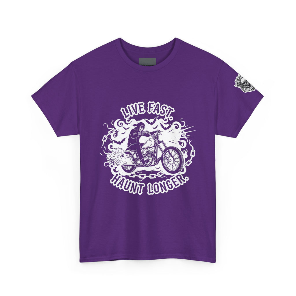 Live Fast. Haunt Longer. | MAA Flaming Moto Unisex Tee