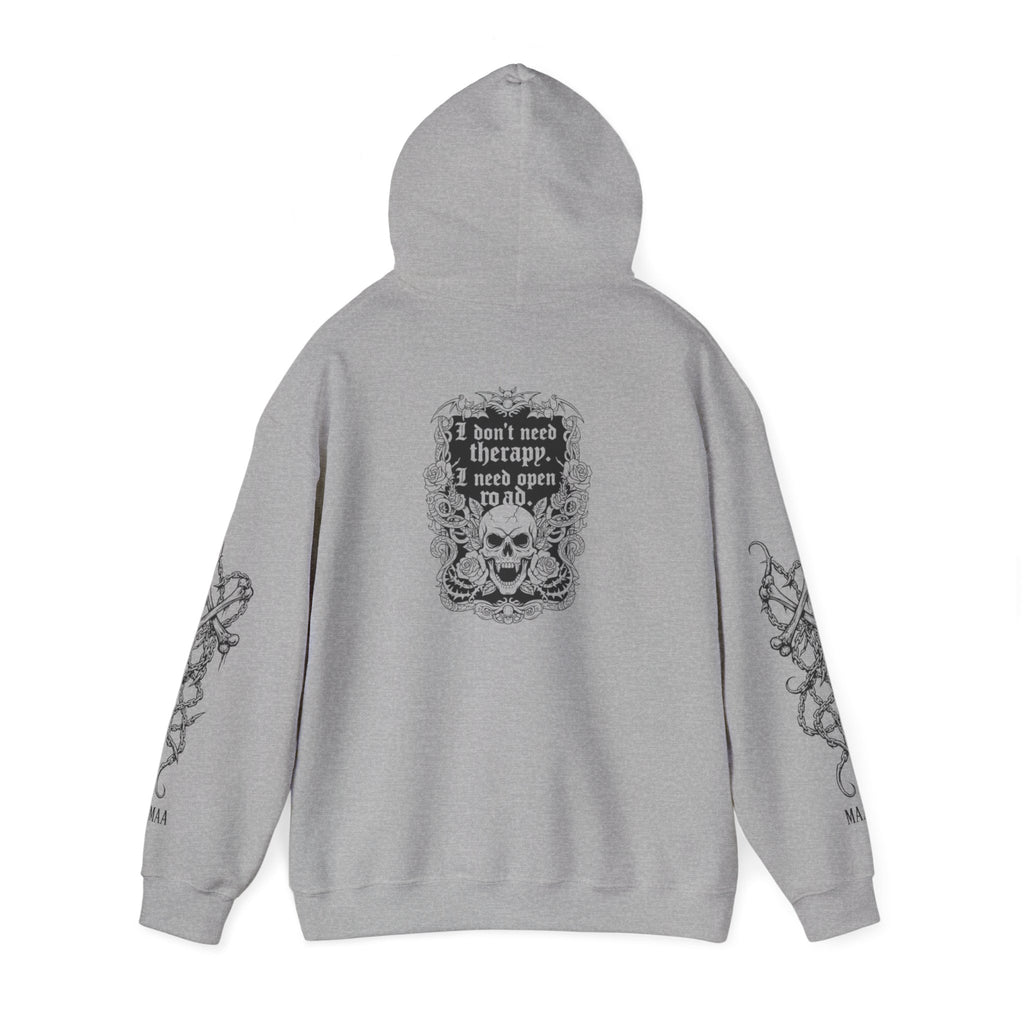 No Therapy. Just Open Road. | MAA Gothic Moto Unisex Hoodie