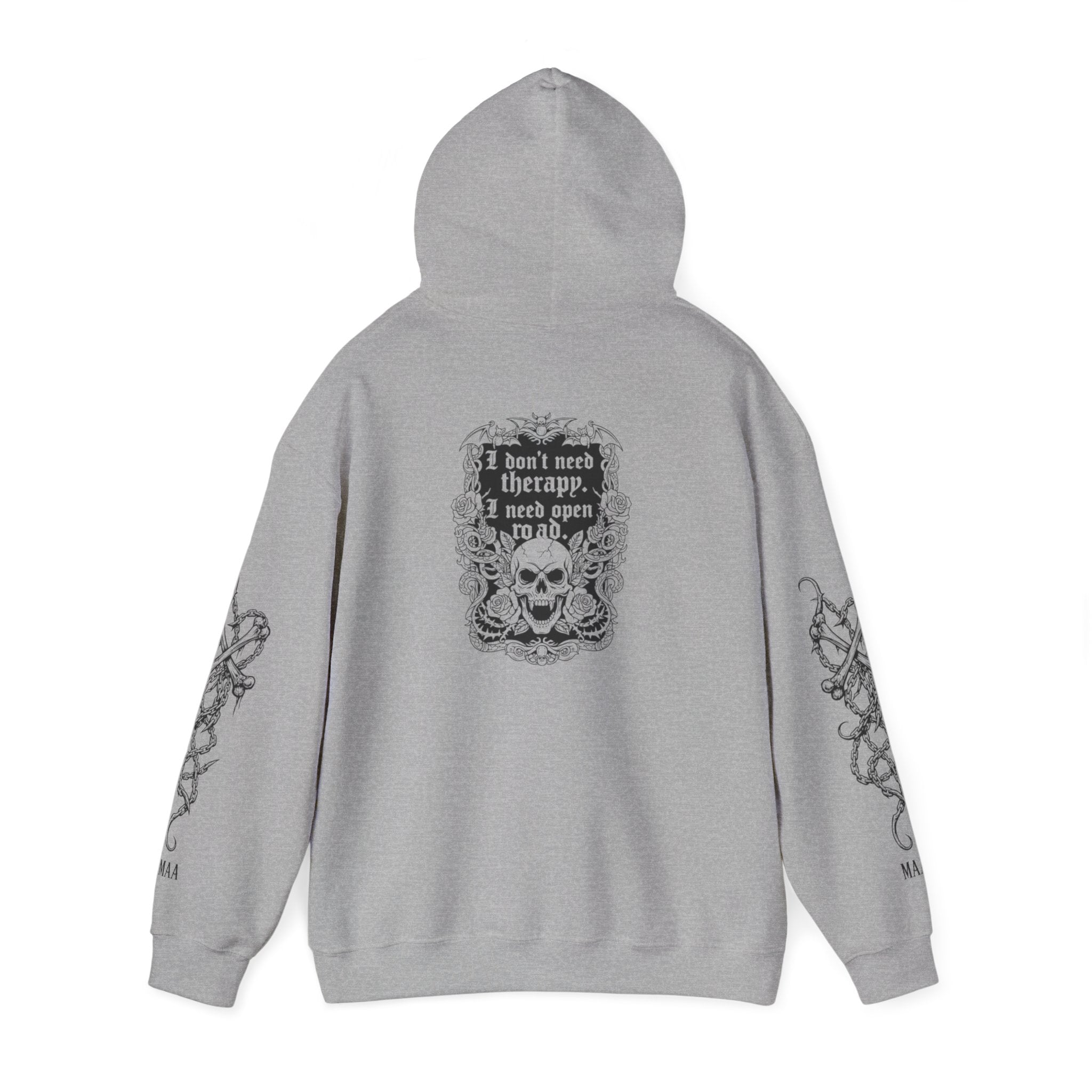 No Therapy. Just Open Road. | MAA Gothic Moto Unisex Hoodie