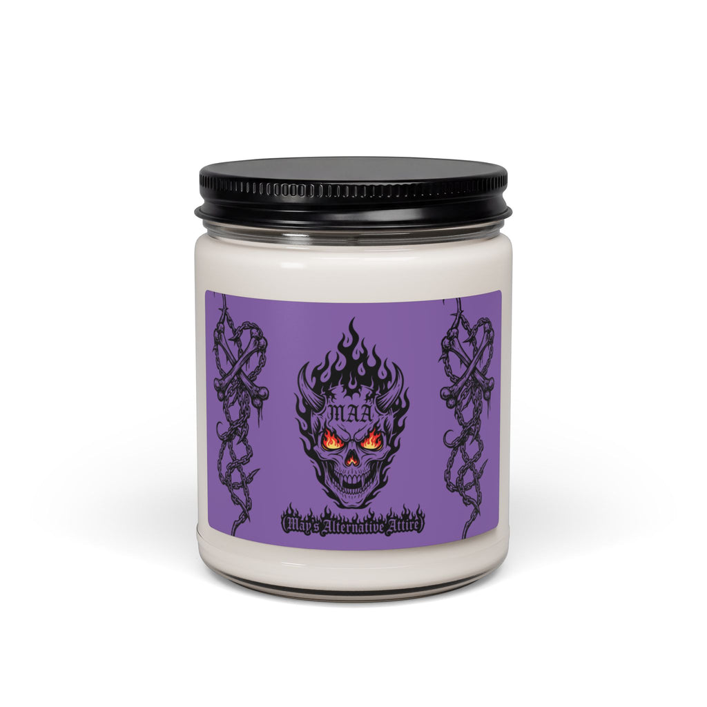 Soy Candle — Spooky Flaming Skull Scented Candle (9oz)