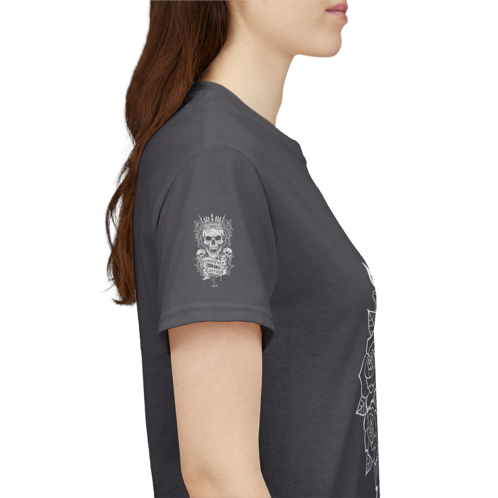 Dark Soul Skull Tee — "Dark Soul, Soft Lips, Zero F*cks" Gothic Graphic T-Shirt