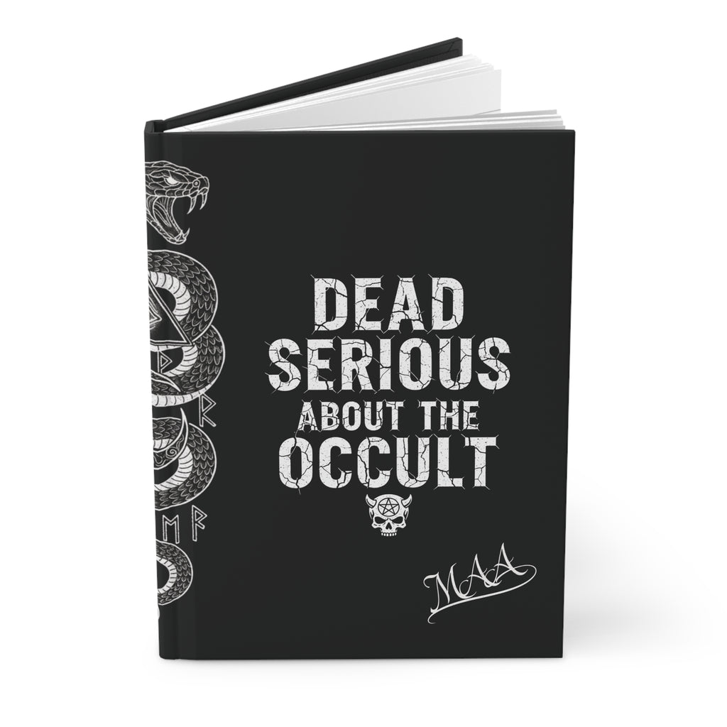 Dead Serious About the Occult Hardcover Journal — Gothic Skull & Snake Matte Notebook