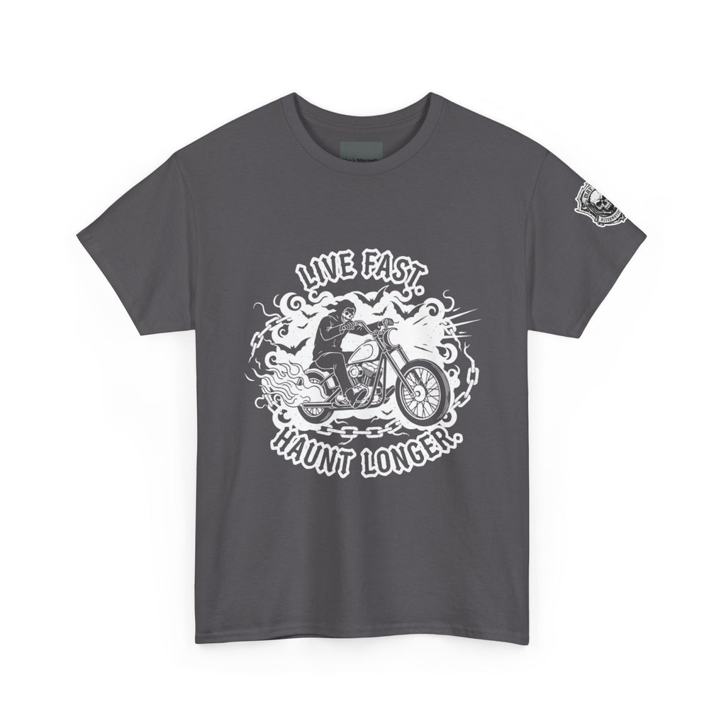 Live Fast. Haunt Longer. | MAA Flaming Moto Unisex Tee