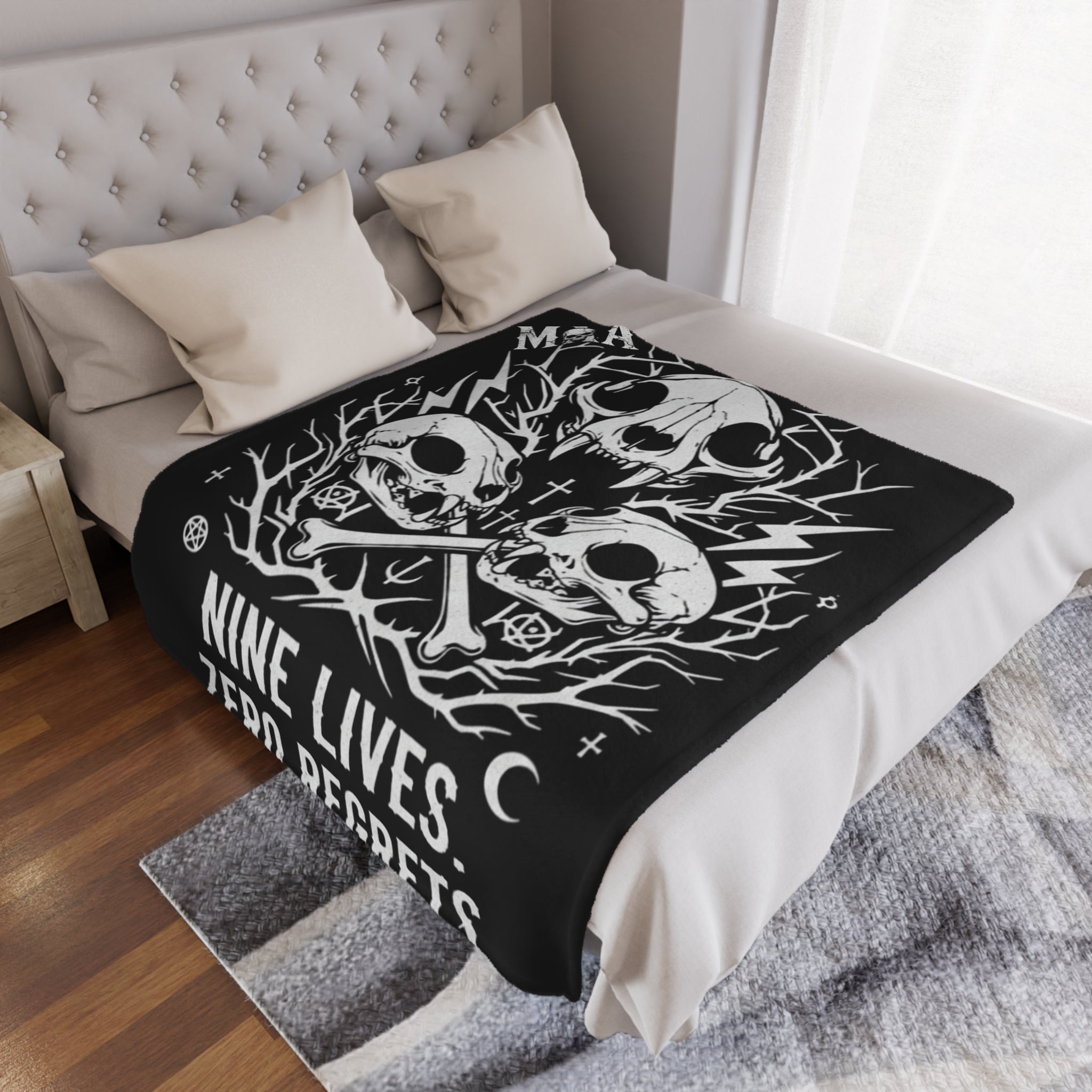 Nine Lives, Zero Regrets | MAA Going Rogue Collection Minky Blanket