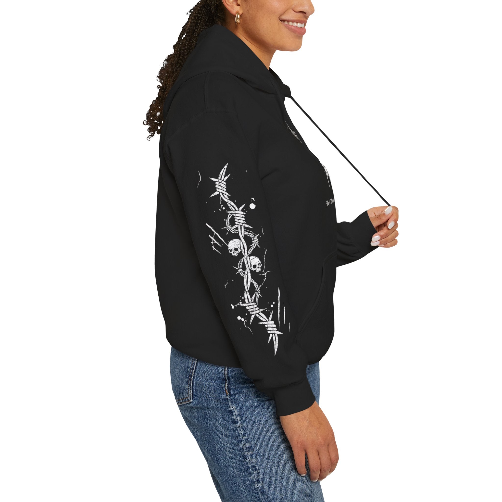 Born Between Worlds Hoodie — Gothic Occult Graphic Pullover