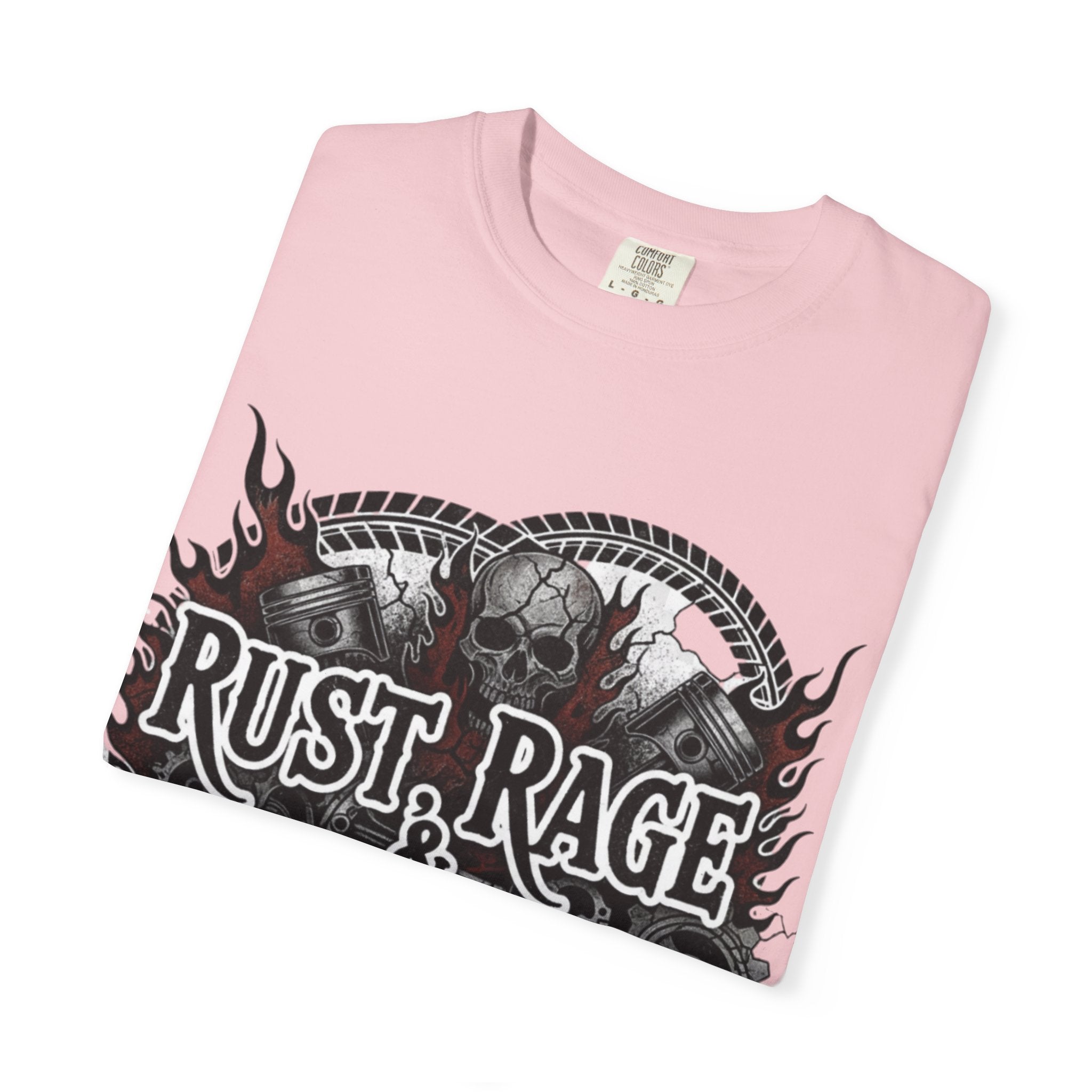 Rust, Rage & Redemption — White Stencil | MAA Gasoline & Ghosts Unisex Tee