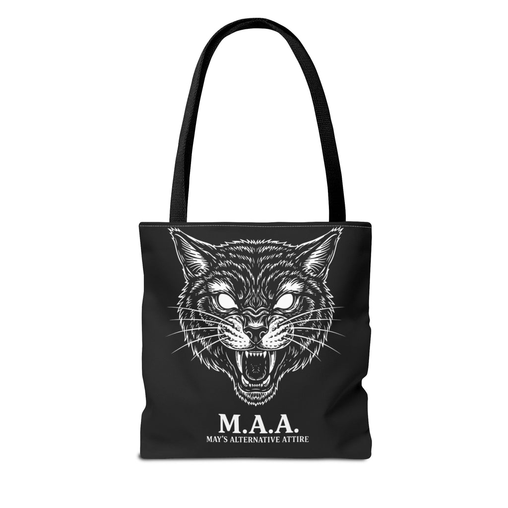 Witchy Cat Tote Bag — “Familiar Vibes Only” & M.A.A. Gothic Black Tote