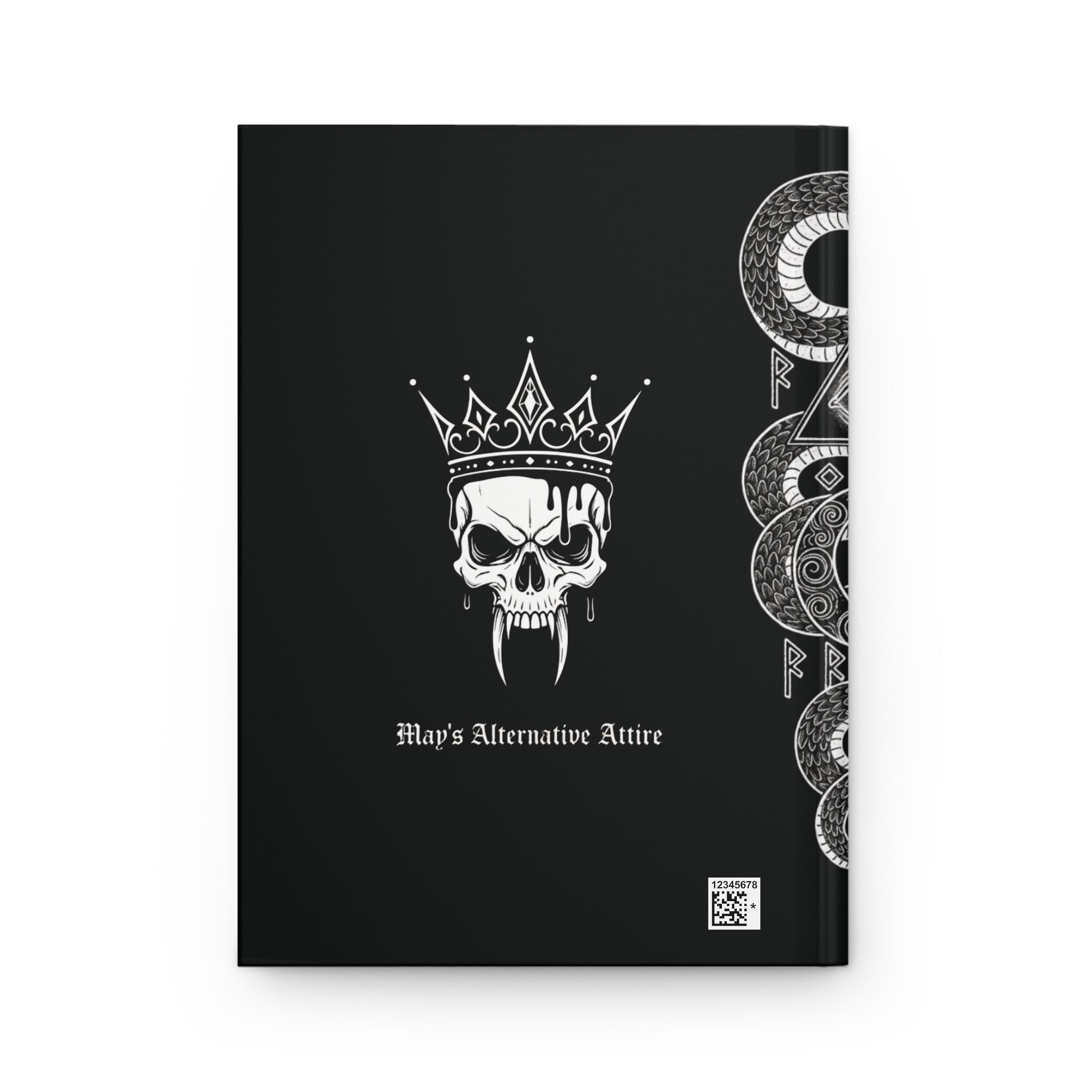 Dead Serious About the Occult Hardcover Journal — Gothic Skull & Snake Matte Notebook