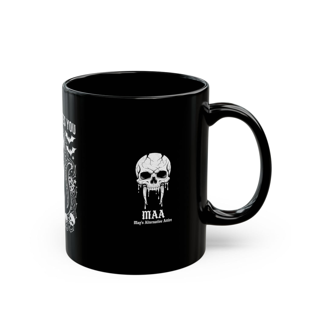 My Cat Hates You Black Mug — Gothic Cat Skull Coffee Cup (11oz & 15oz)