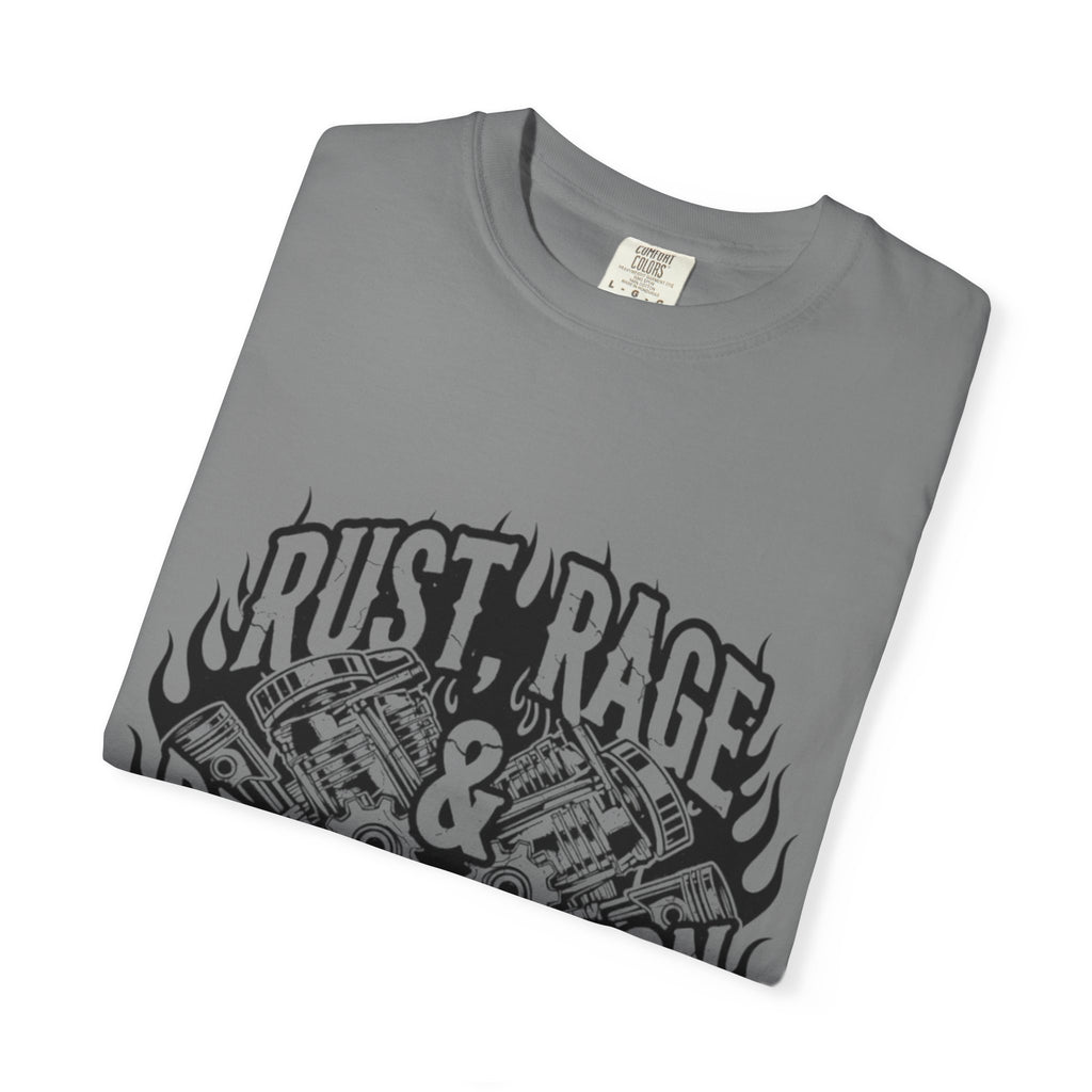 Rust, Rage & Redemption — Black Stencil | MAA Gasoline & Ghosts Unisex Tee