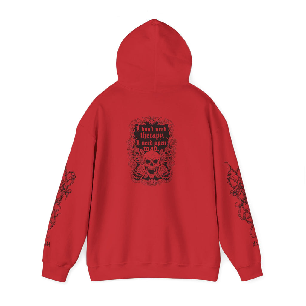 No Therapy. Just Open Road. | MAA Gothic Moto Unisex Hoodie