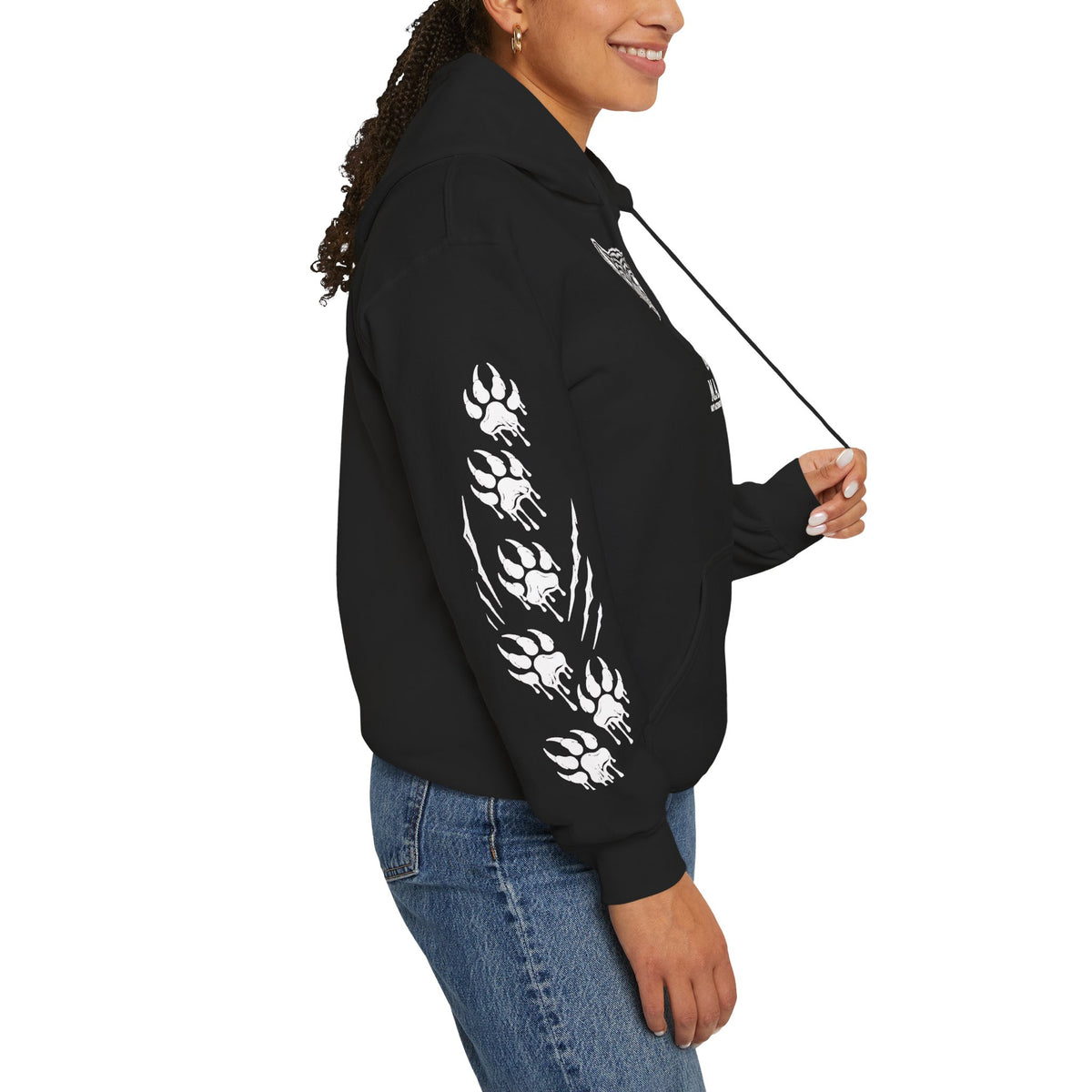 Tuxedo Cat Moon Hoodie — Black Graphic Hooded Sweatshirt | MAA Going Rogue Collection