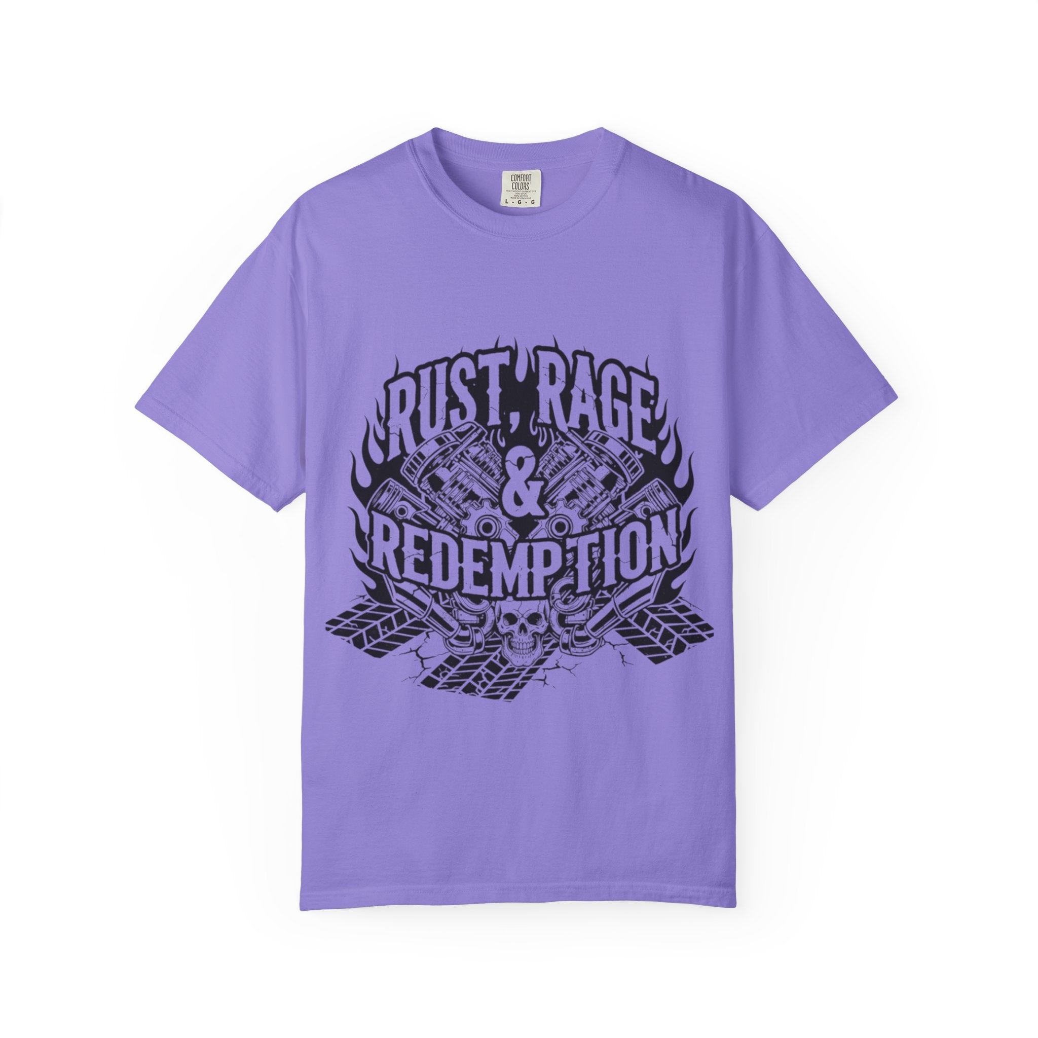Rust, Rage & Redemption — Black Stencil | MAA Gasoline & Ghosts Unisex Tee