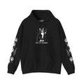 Cat Knows Hoodie — Black Graphic Cat Pullover with Paw Sleeve Prints