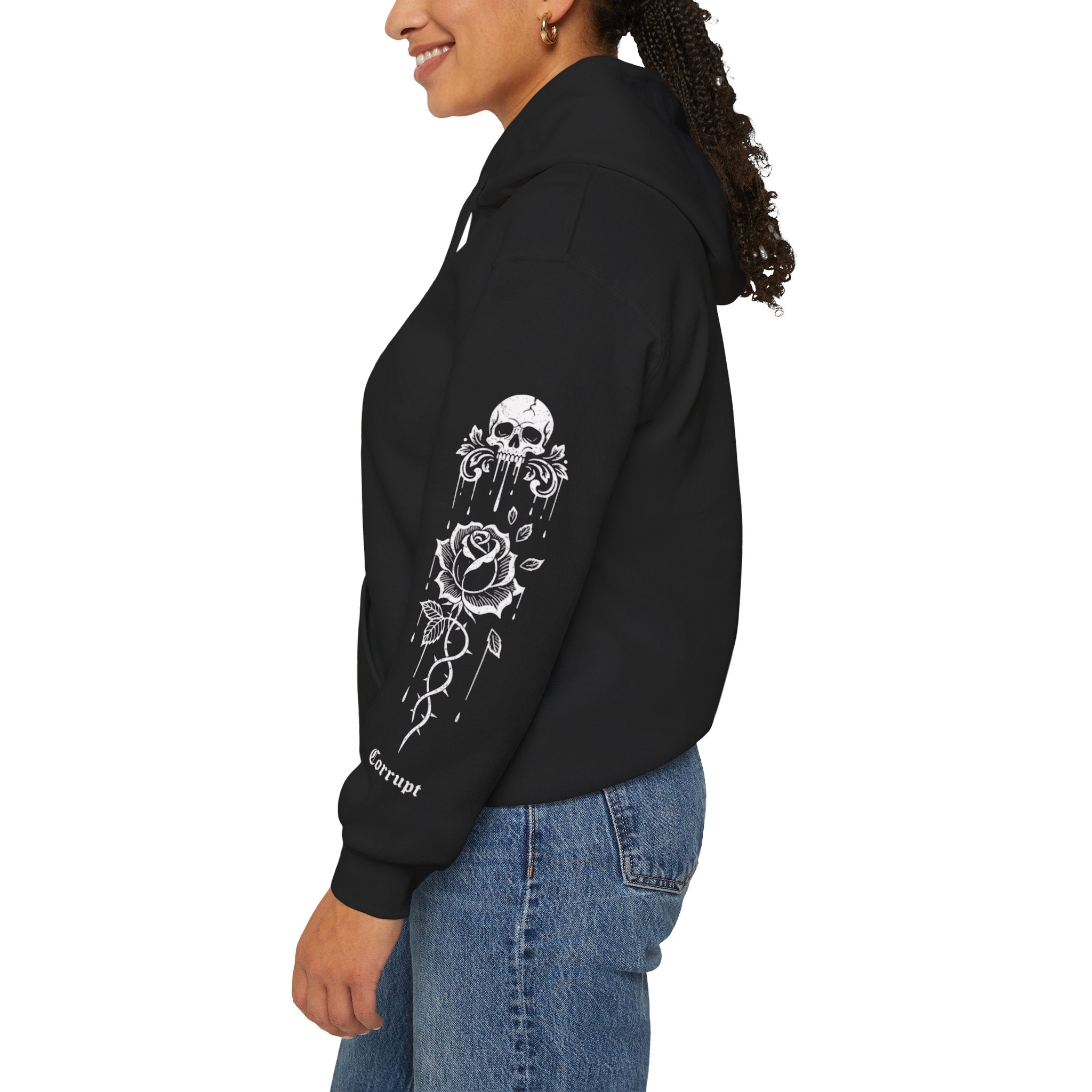 Dark Soul Skull Hoodie — "Dark Soul, Soft Lips, Zero F*cks" Gothic Pullover