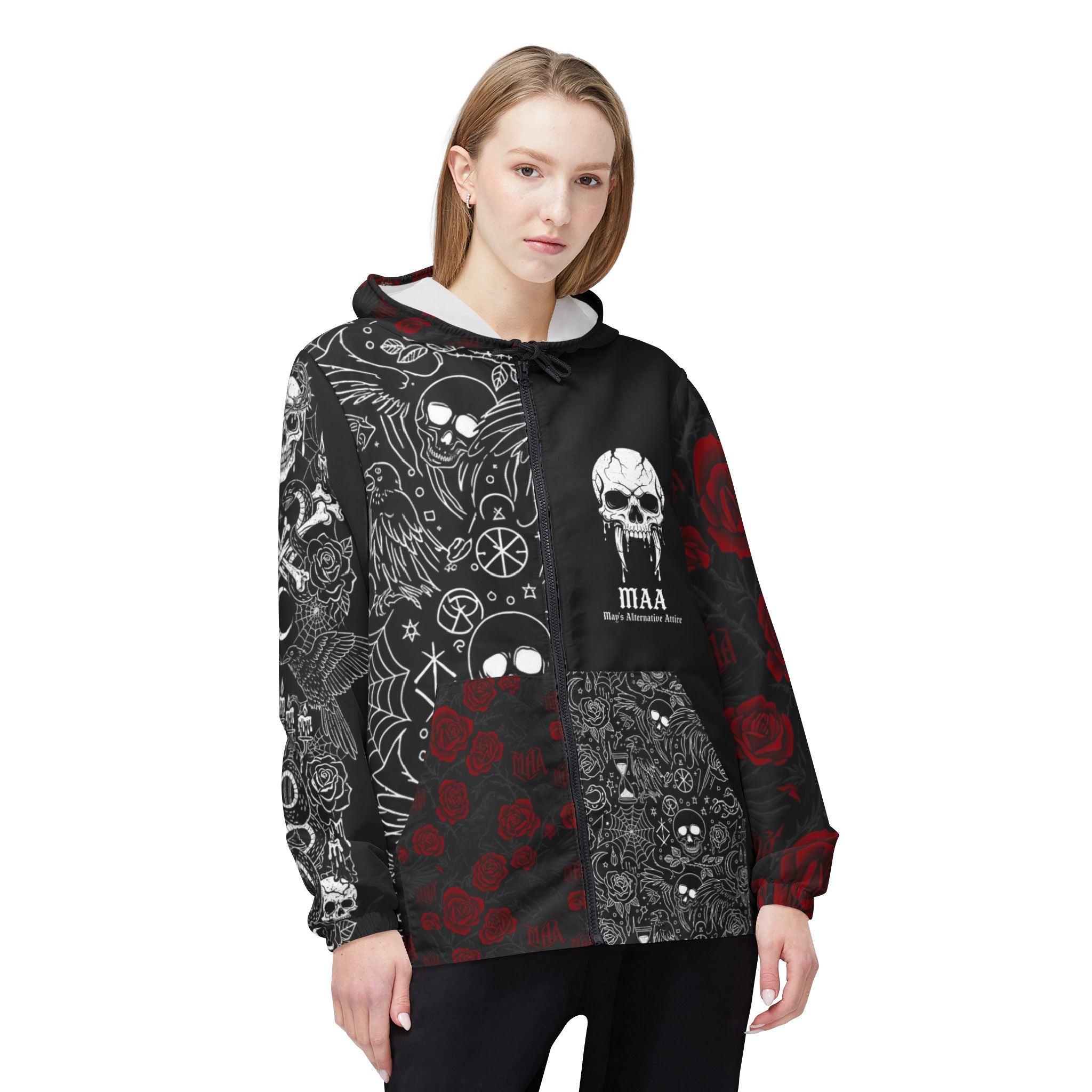 Wicked Weather — MAA Gothic Skull Windbreaker Jacket