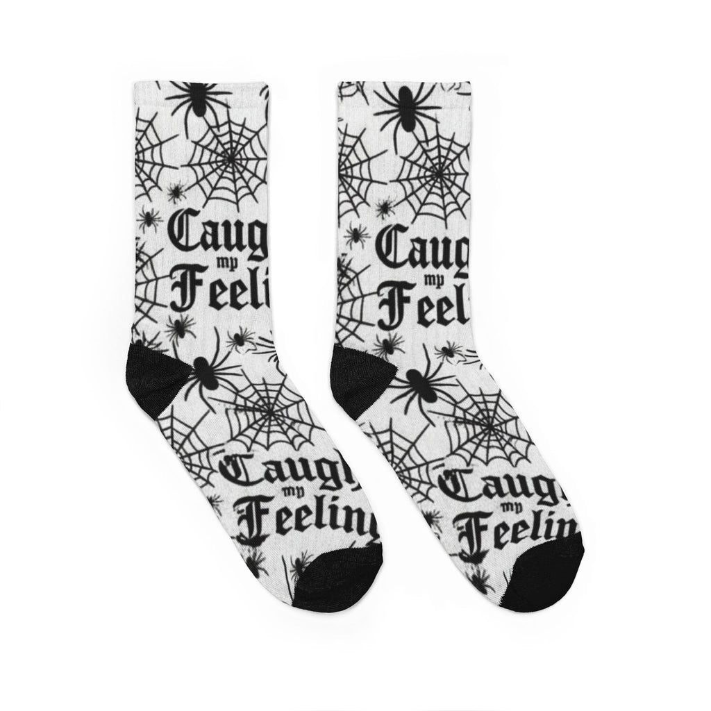 Crew Socks — "Caught in My Feelings" Gothic Spider Web Socks