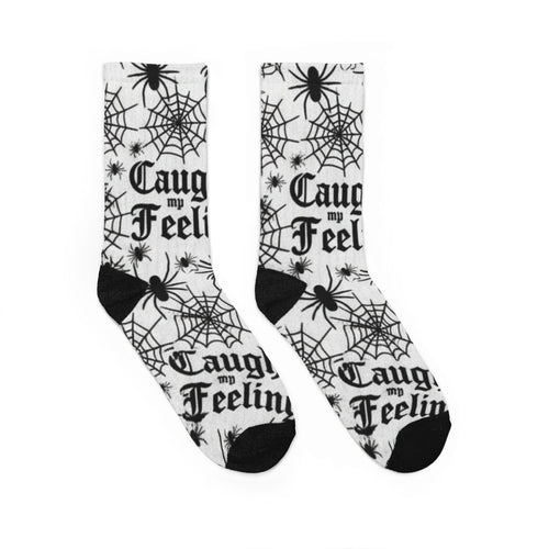 Crew Socks — "Caught in My Feelings" Gothic Spider Web Socks