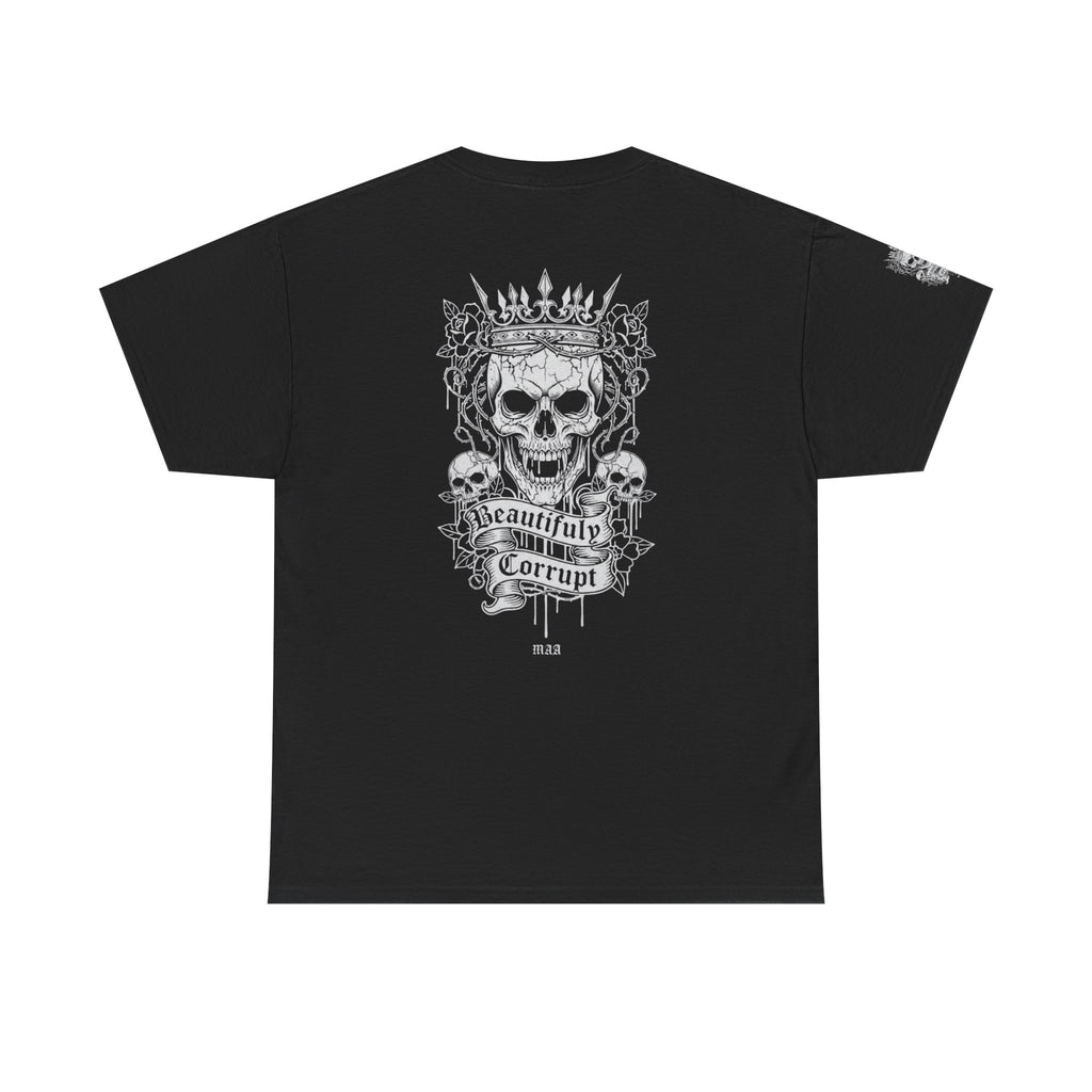 Skull Rose Graphic Tee — "Too Pretty to Be This F*cked Up" Gothic Punk T‑Shirt