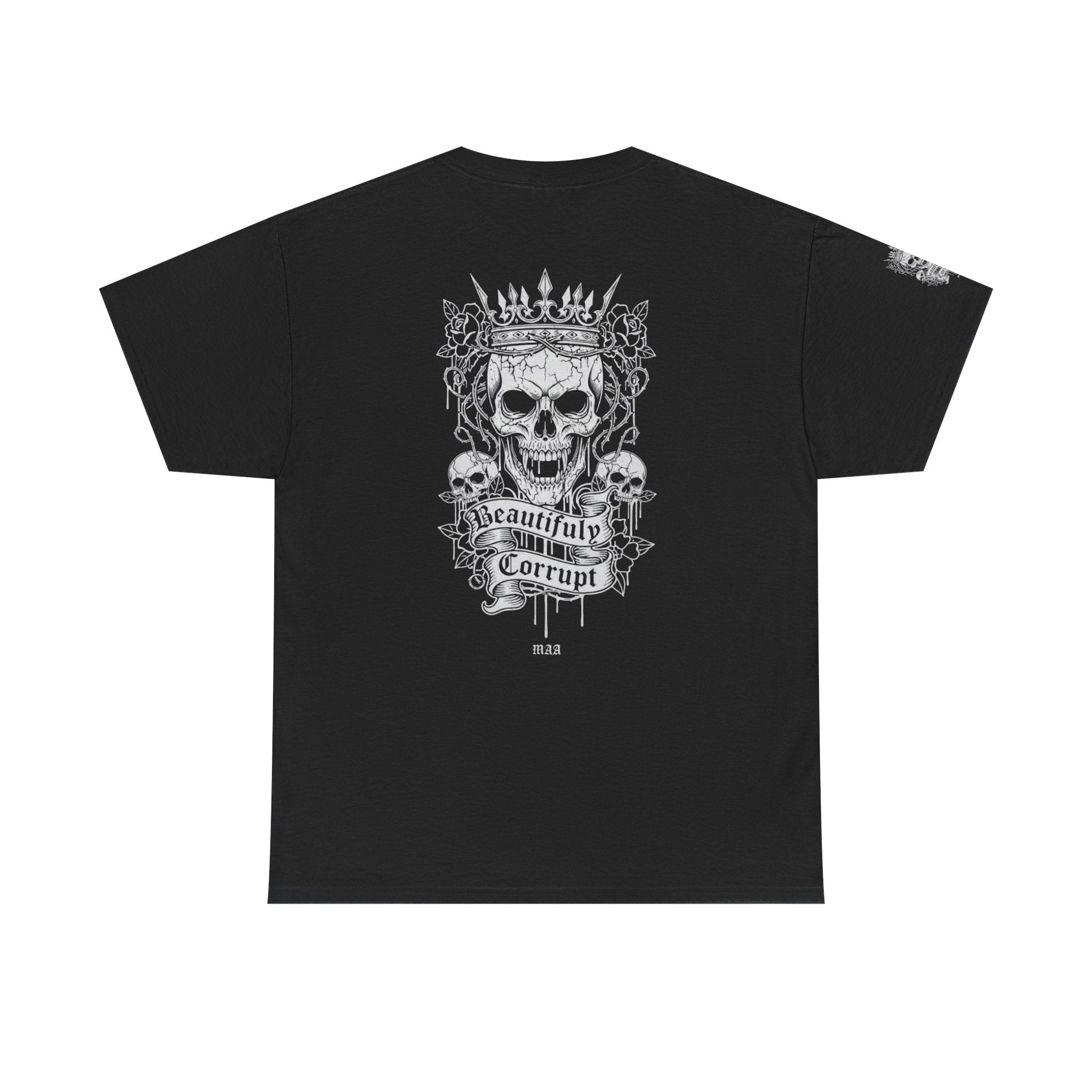 Skull Rose Graphic Tee — "Too Pretty to Be This F*cked Up" Gothic Punk T‑Shirt