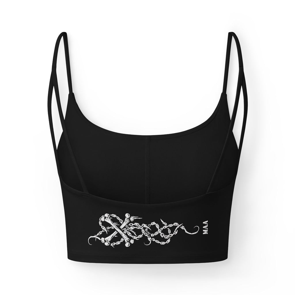 Skull & Serpent Luxe Bra — Women's Strappy Crop Top with Gothic Graphic