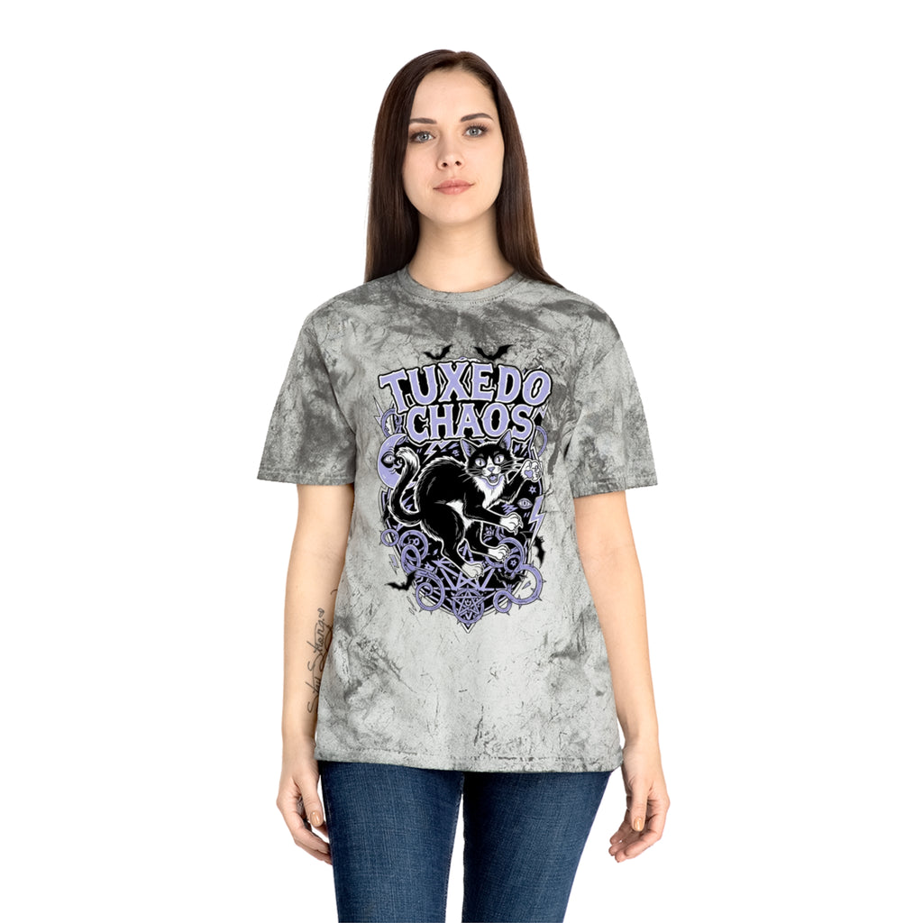 T-Shirt — "Tuxedo Chaos" Gothic Skull Graphic Tee (May's Alternative Attire)