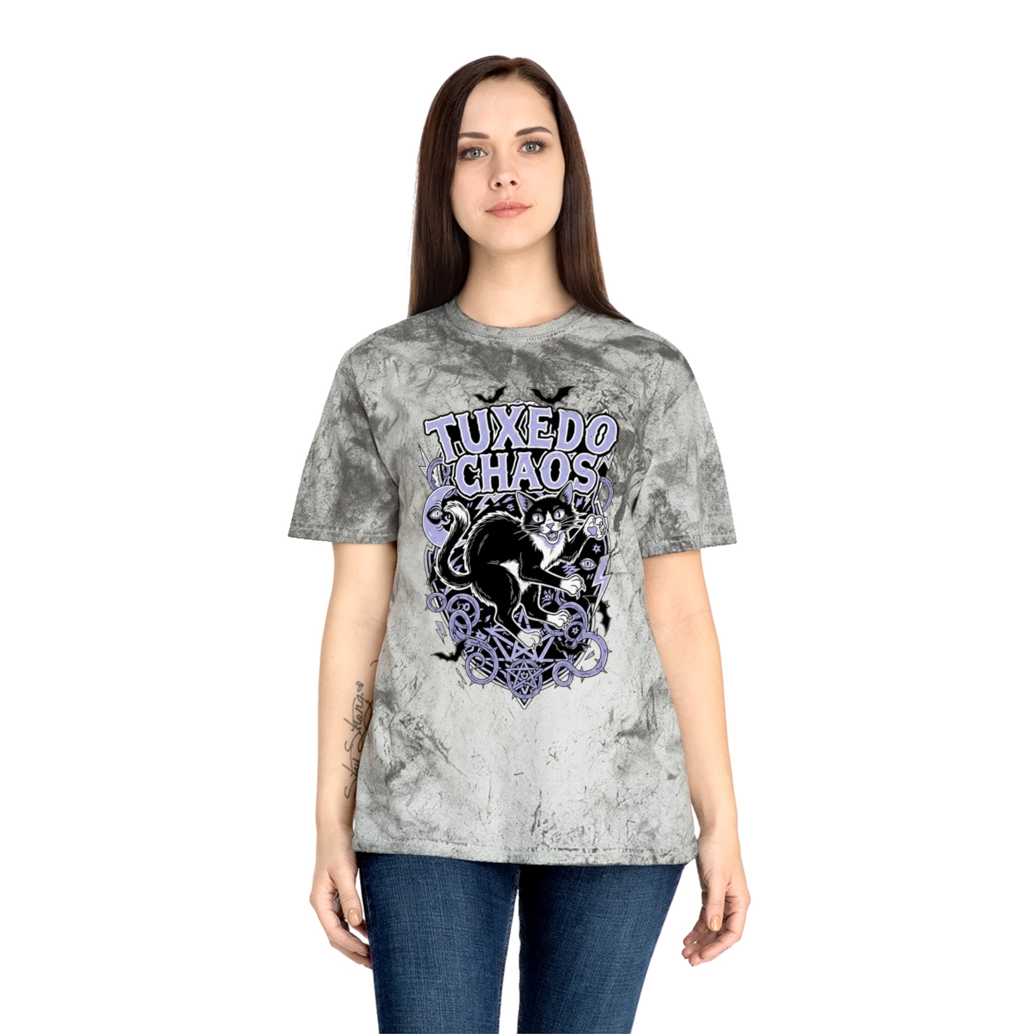 T-Shirt — "Tuxedo Chaos" Gothic Skull Graphic Tee (May's Alternative Attire)