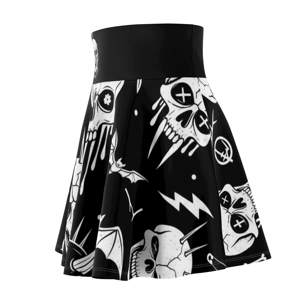 Women's Skater Skirt — 'Blood Quiet' | MAA Gothic AOP