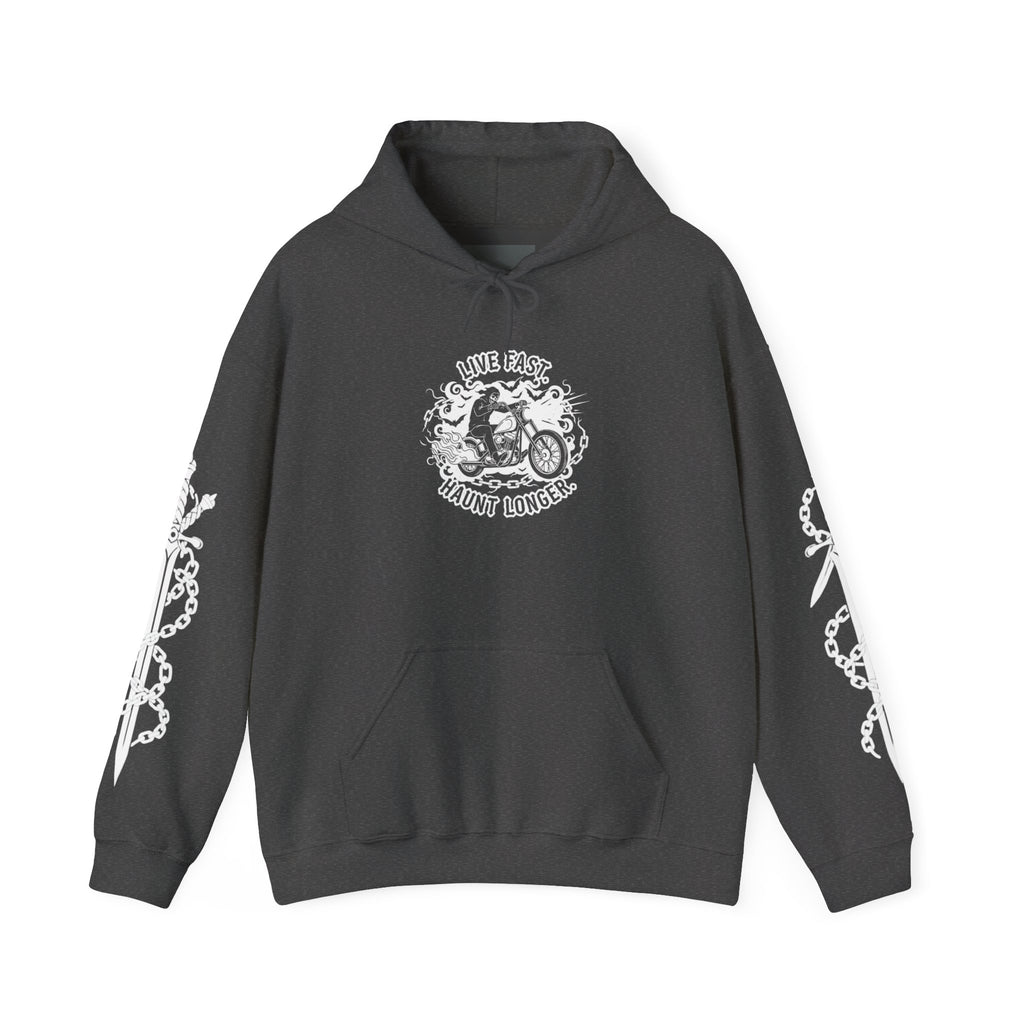 Live Fast. Haunt Longer. | MAA Flaming Moto Hooded Sweatshirt