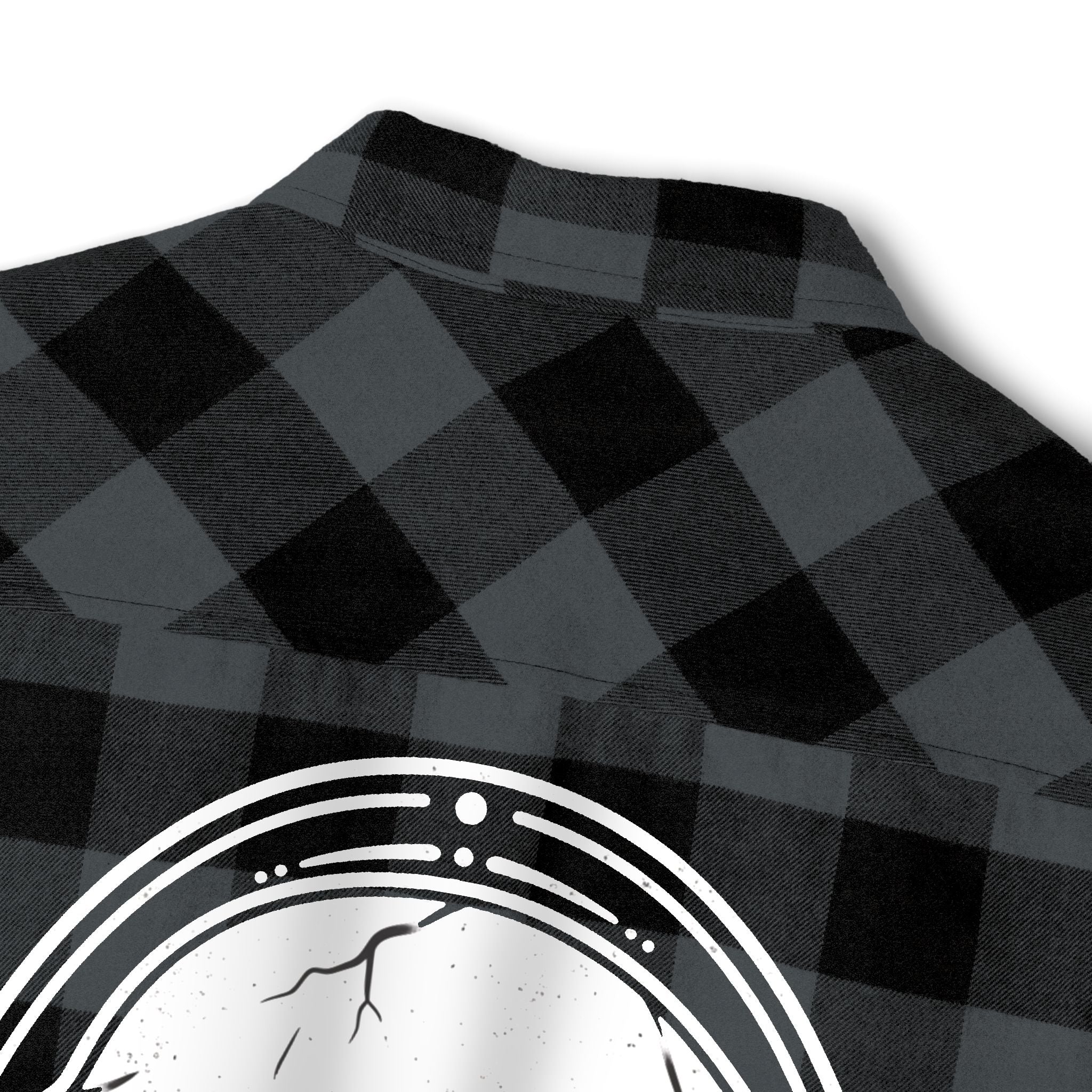 Skull Melt Flannel Shirt — Black Plaid Gothic Lumberjack Shirt