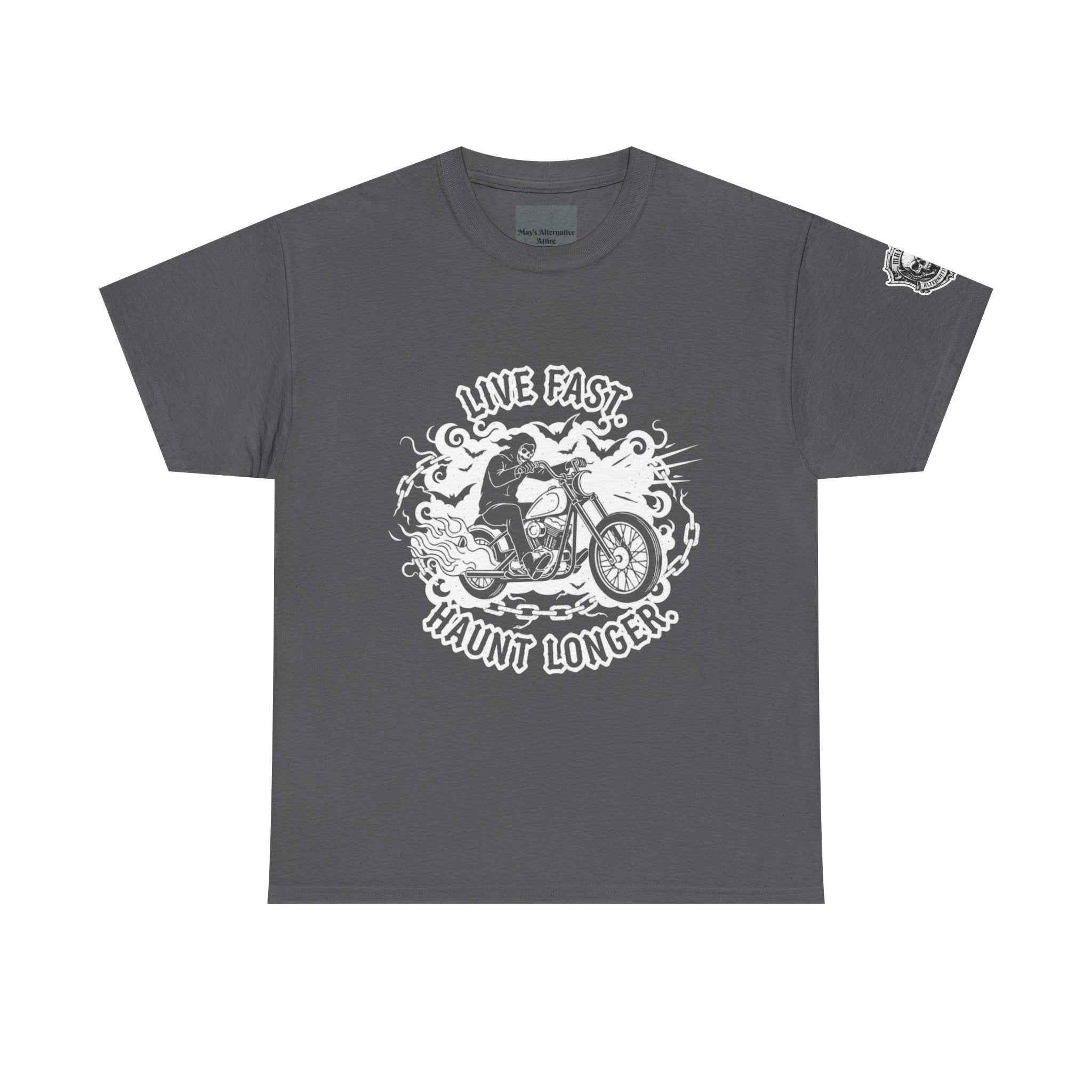 Live Fast. Haunt Longer. | MAA Flaming Moto Unisex Tee
