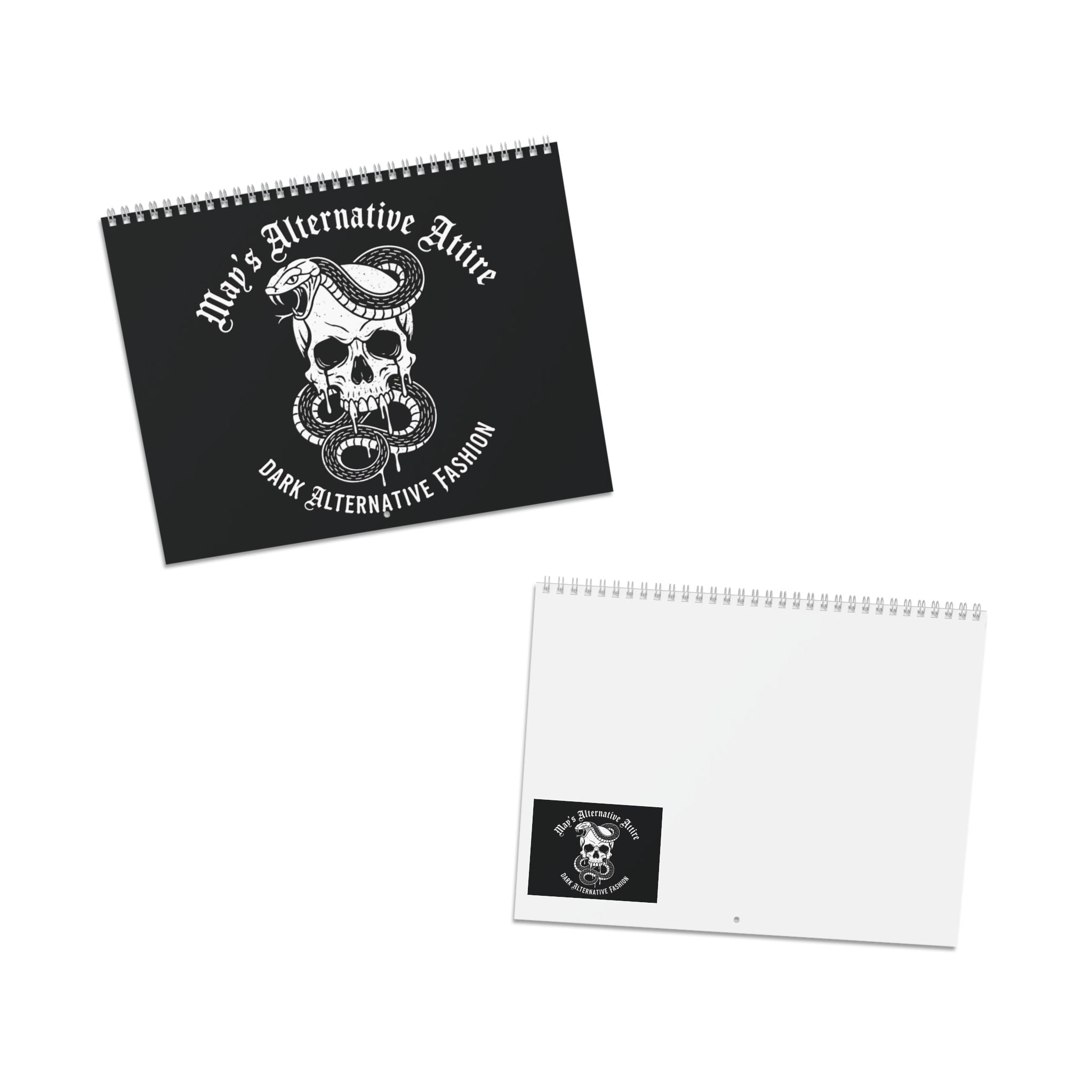 Dark Gothic 2026 Wall Calendar — Skull & Raven Art, Alternative Aesthetic