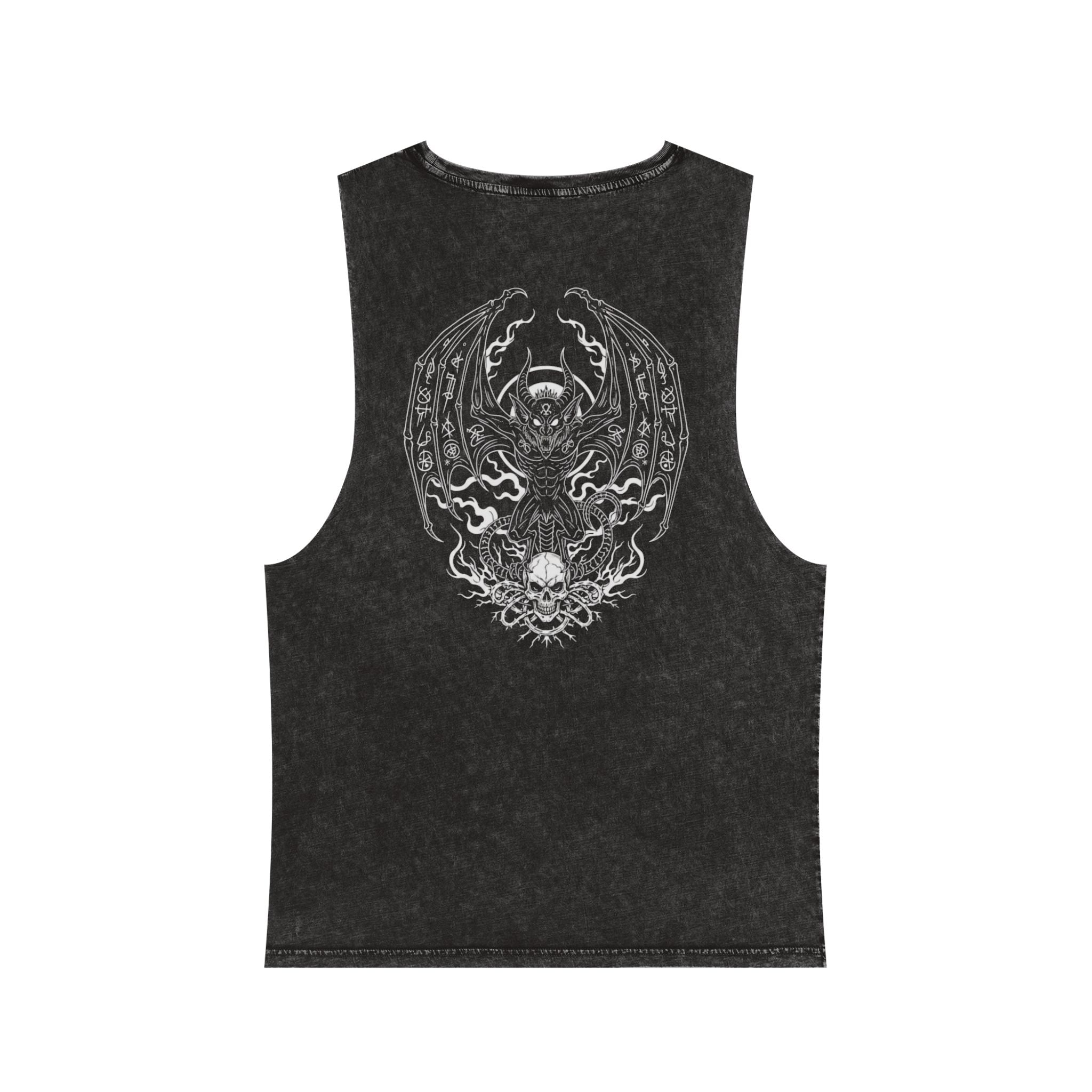 Skull Crown Tank Top — 'Dead & Dreaming' Stonewash Muscle Tee