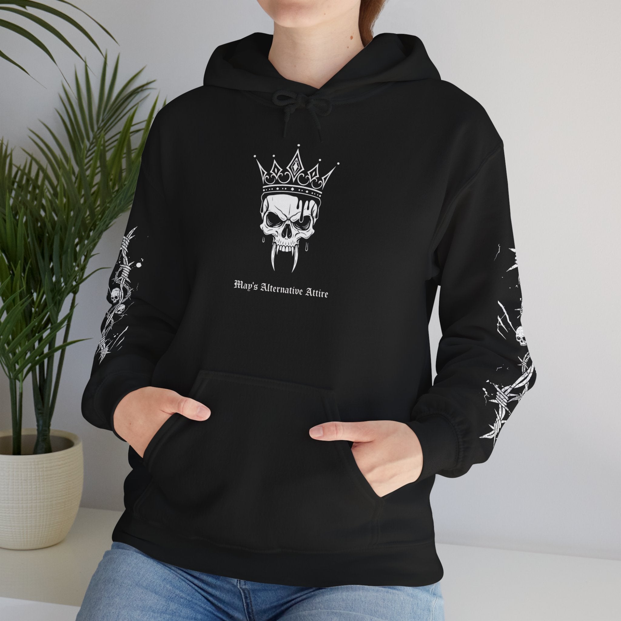 Born Between Worlds Hoodie — Gothic Occult Graphic Pullover