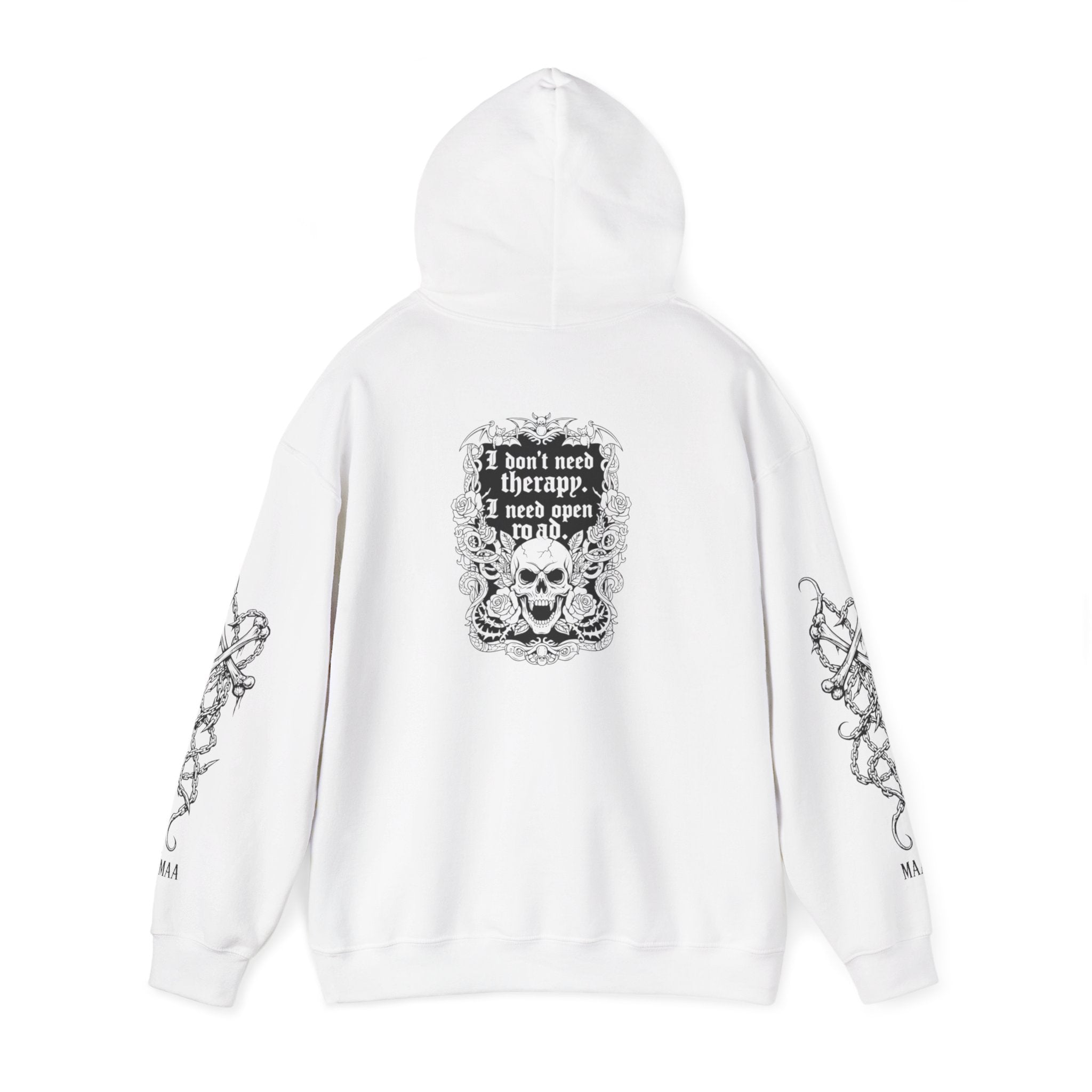 No Therapy. Just Open Road. | MAA Gothic Moto Unisex Hoodie