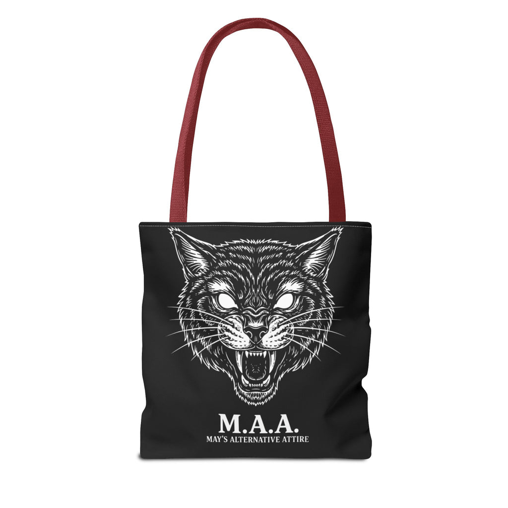 Witchy Cat Tote Bag — “Familiar Vibes Only” & M.A.A. Gothic Black Tote