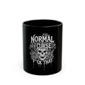 Black Skull Mug – “Normal Is a Curse, F*ck That” Gothic Coffee Cup