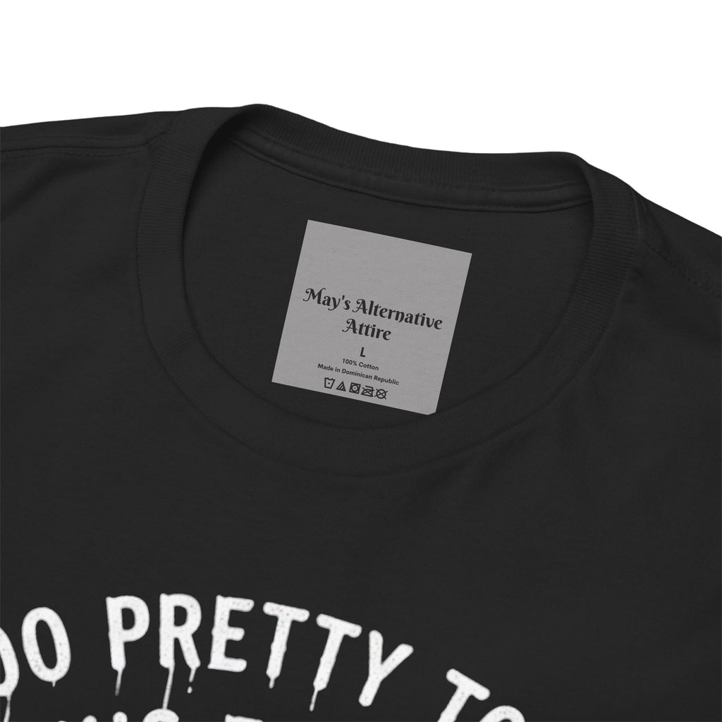 Skull Rose Graphic Tee — "Too Pretty to Be This F*cked Up" Gothic Punk T‑Shirt