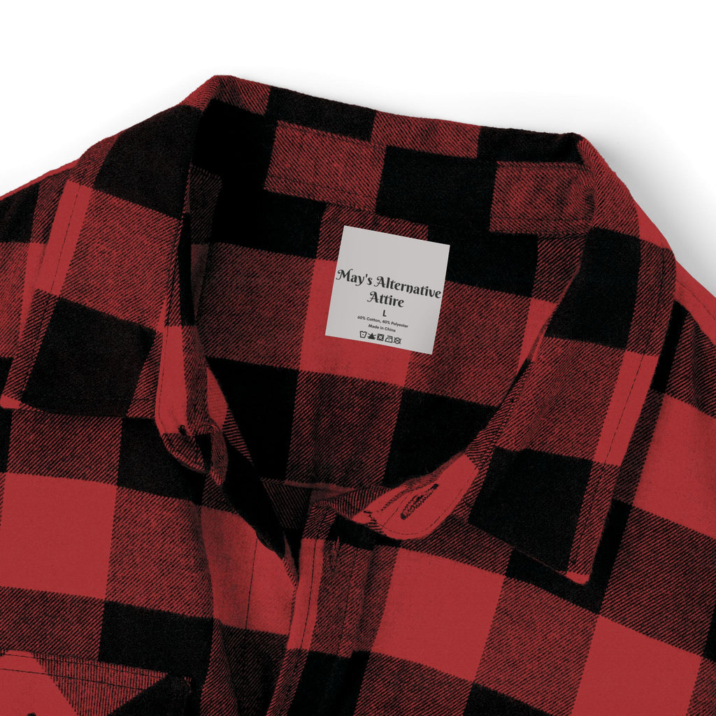 Skull Melt Flannel Shirt — Black Plaid Gothic Lumberjack Shirt