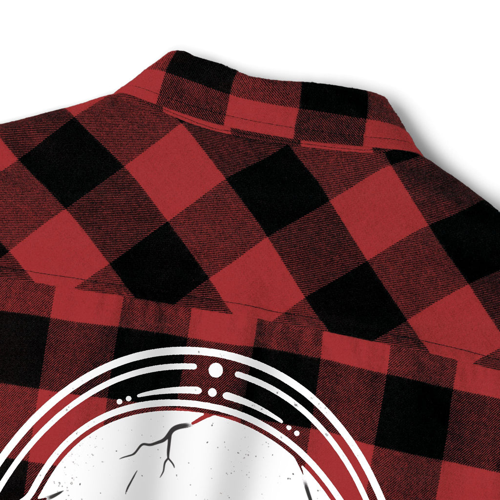 Skull Melt Flannel Shirt — Black Plaid Gothic Lumberjack Shirt