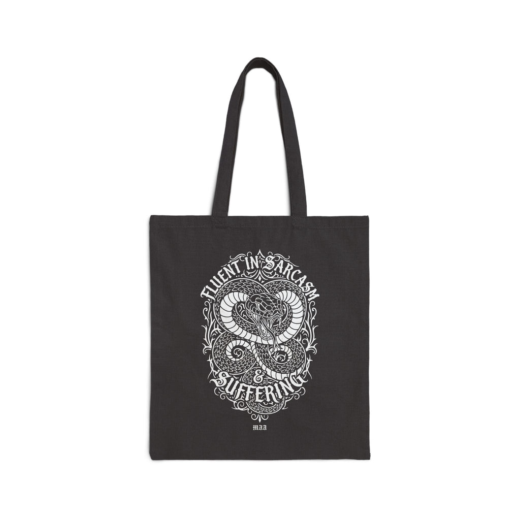 Fluent in Sarcasm & Suffering — Canvas Tote Bag