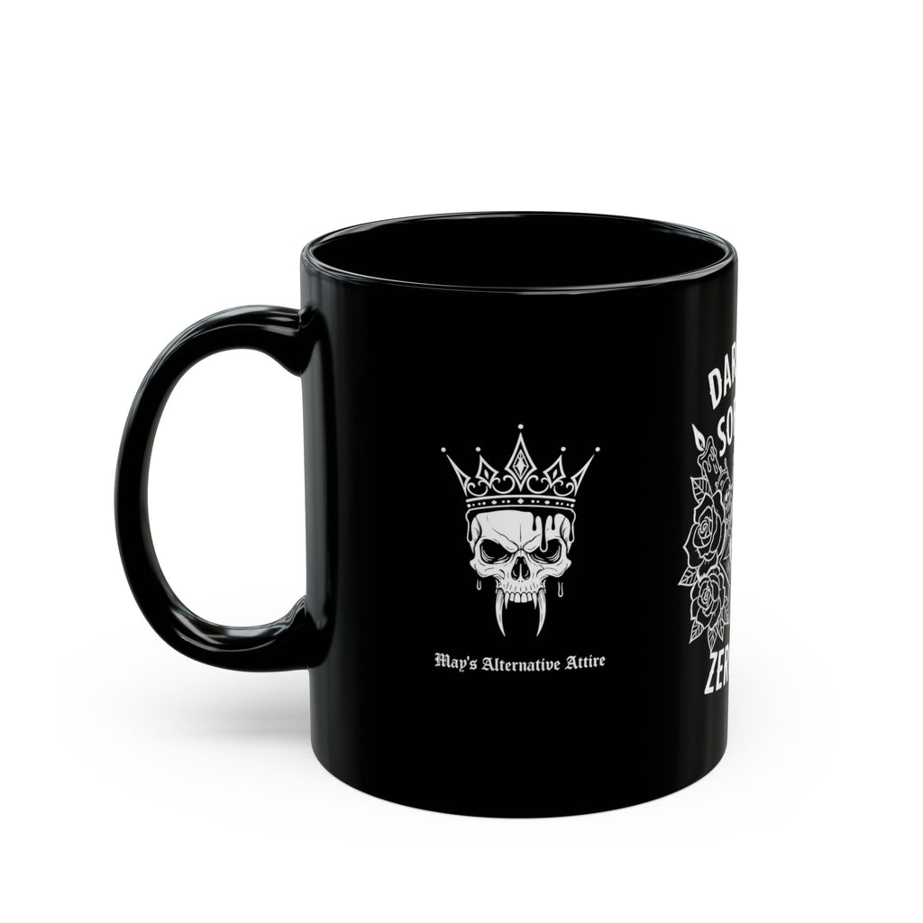 Dark Soul, Soft Lips — Gothic Black Ceramic Mug