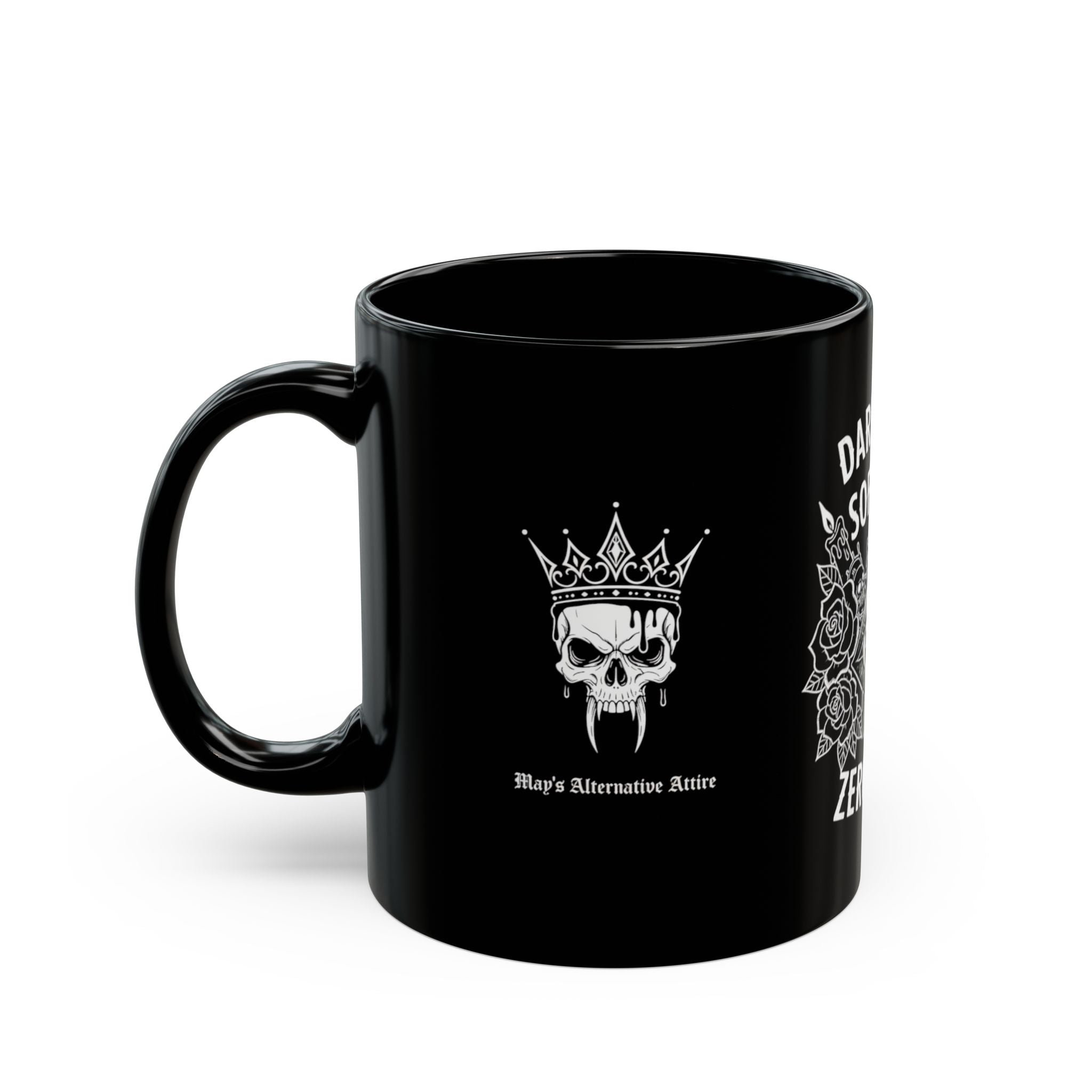 Dark Soul, Soft Lips — Gothic Black Ceramic Mug