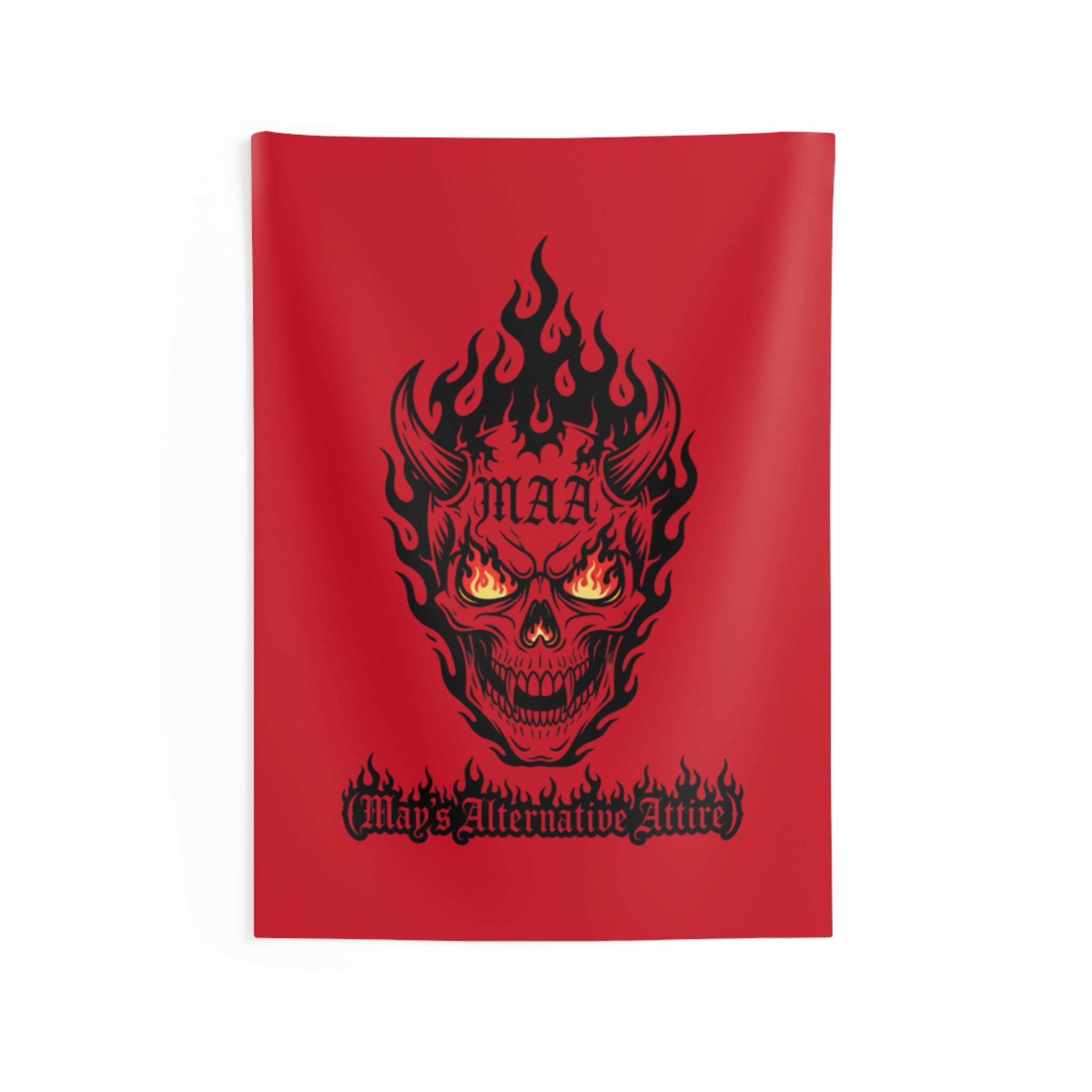 MAA Moto Skull Wall Tapestry | Flaming Moto Collection